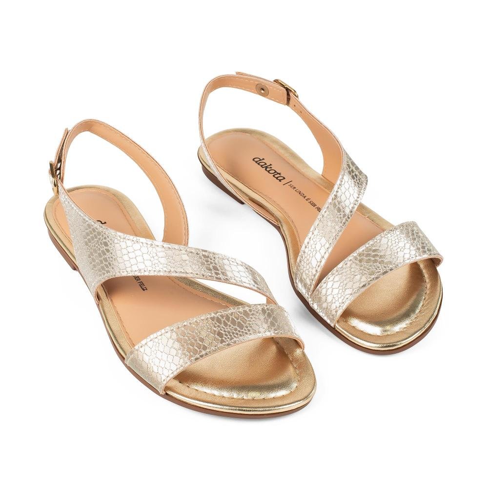 Sandália Dakota Rasteira Feminina DB743 Dourado 6