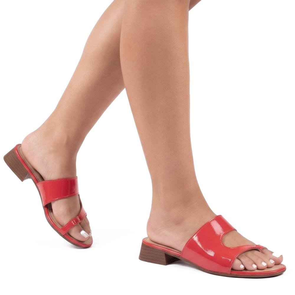 Tamanco Dakota de Salto Bloco Feminino DB752 Vermelho 2