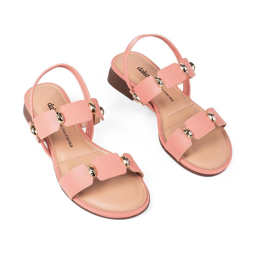 Sandália Dakota de Salto Bloco Feminina DB751 Rosa 6