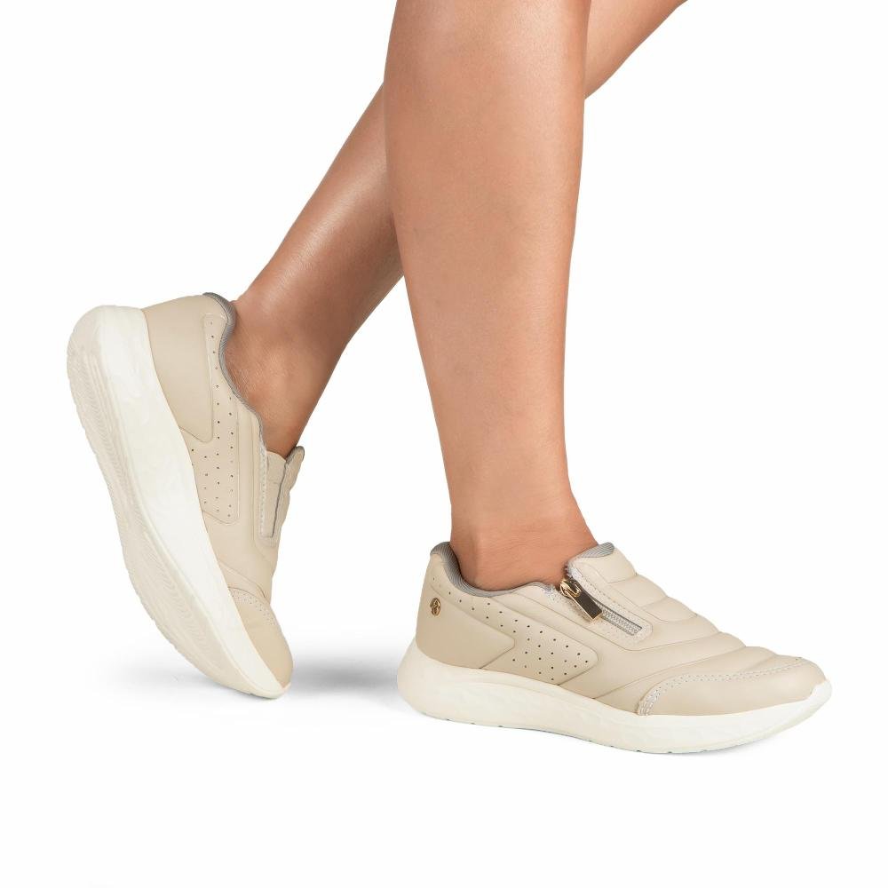 Tênis Kolosh Esportivo Slip On Feminino E0646 Bege 2