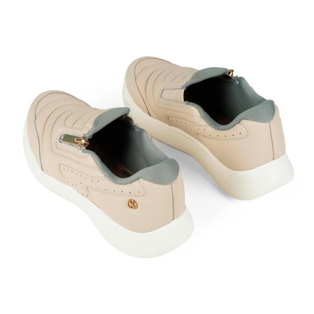Tênis Kolosh Esportivo Slip On Feminino E0646 Bege 6