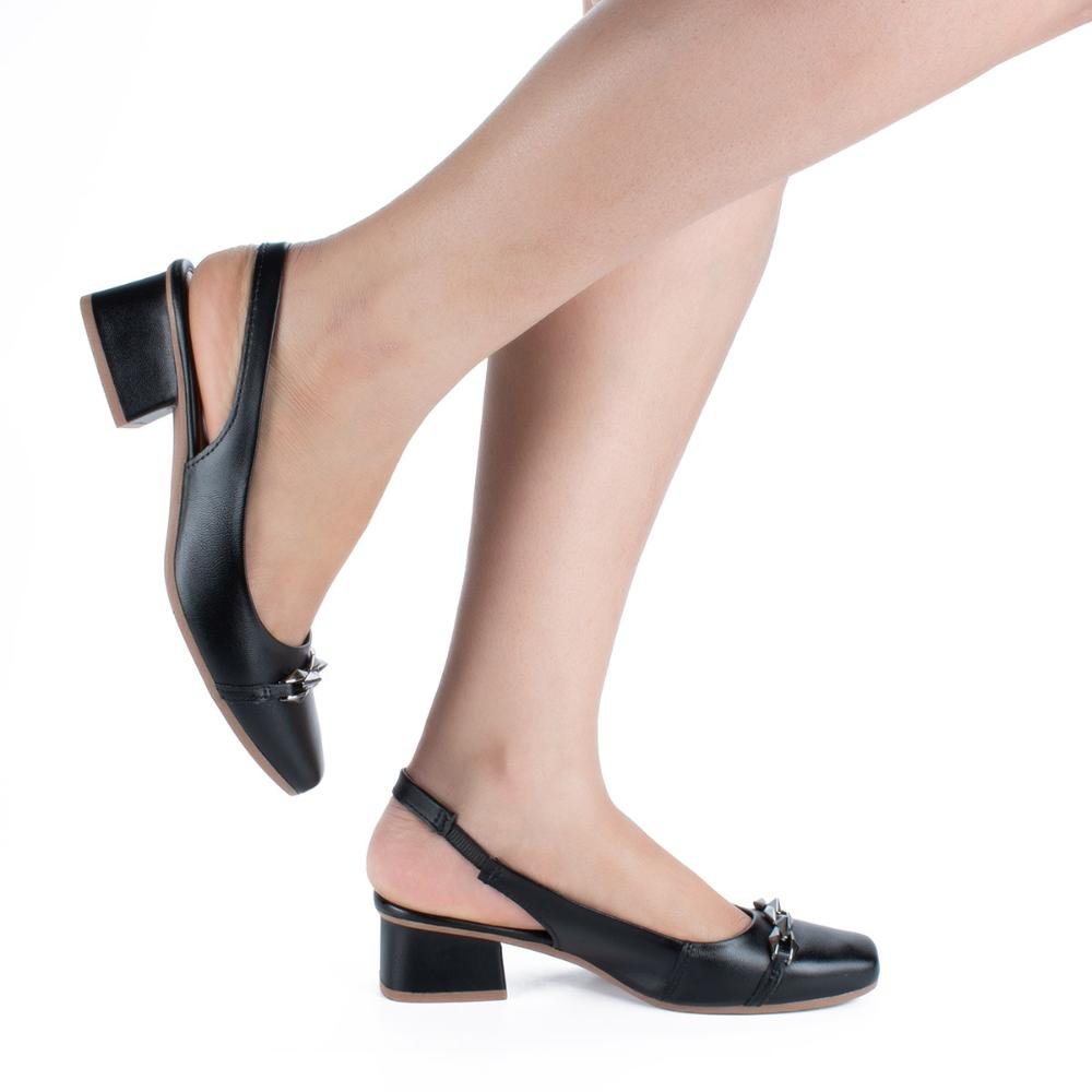 Sapato Mississipi de Salto Bloco Feminino MB371 Preto 2