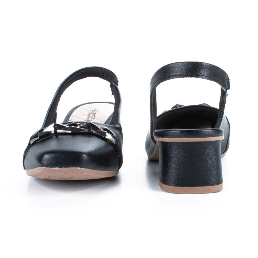 Sapato Mississipi de Salto Bloco Feminino MB371 Preto 4