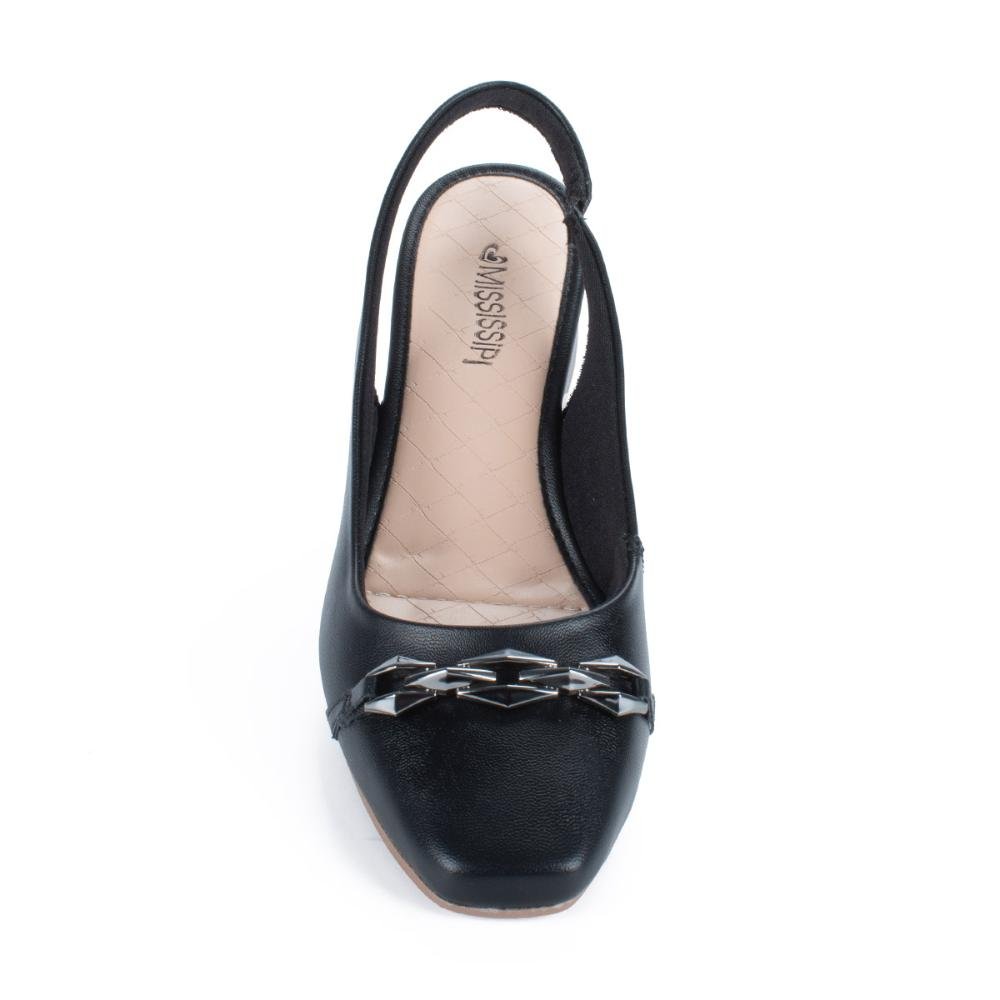 Sapato Mississipi de Salto Bloco Feminino MB371 Preto 6