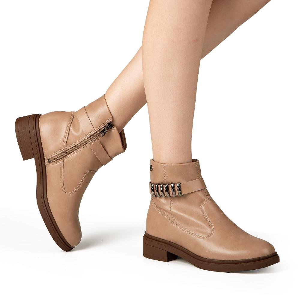 Bota Dakota de Cano Curto Feminina D2551 Bege 2