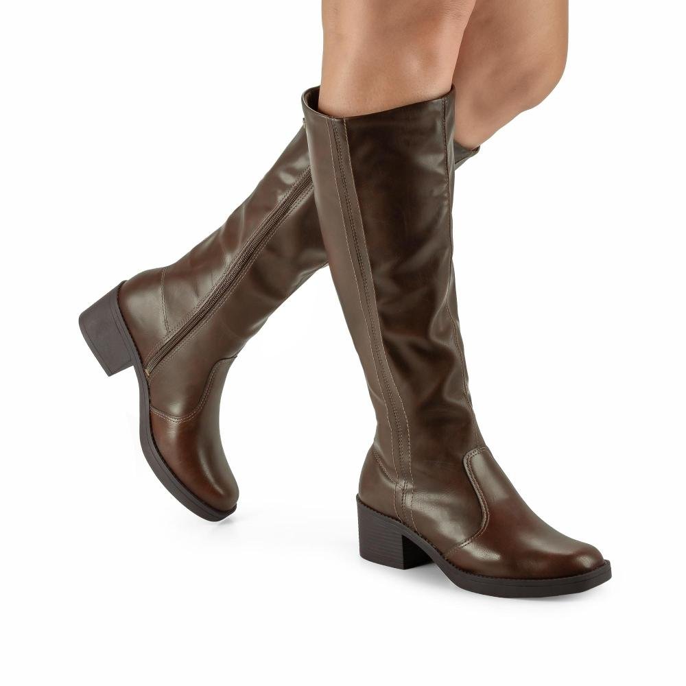 Bota Mississipi de Cano Longo Feminina J1103 Café 2