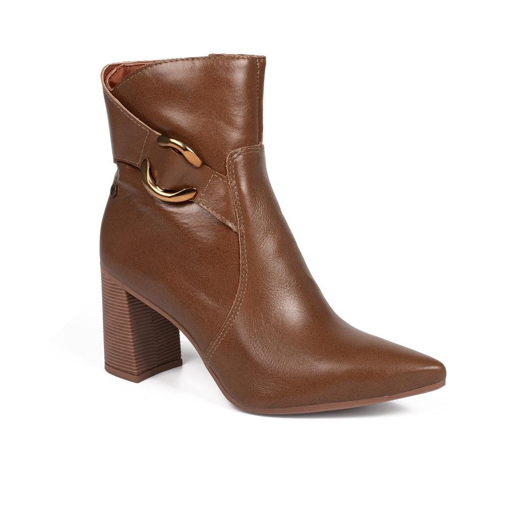 Bota Tanara Em Couro de Cano Curto Feminina T9561