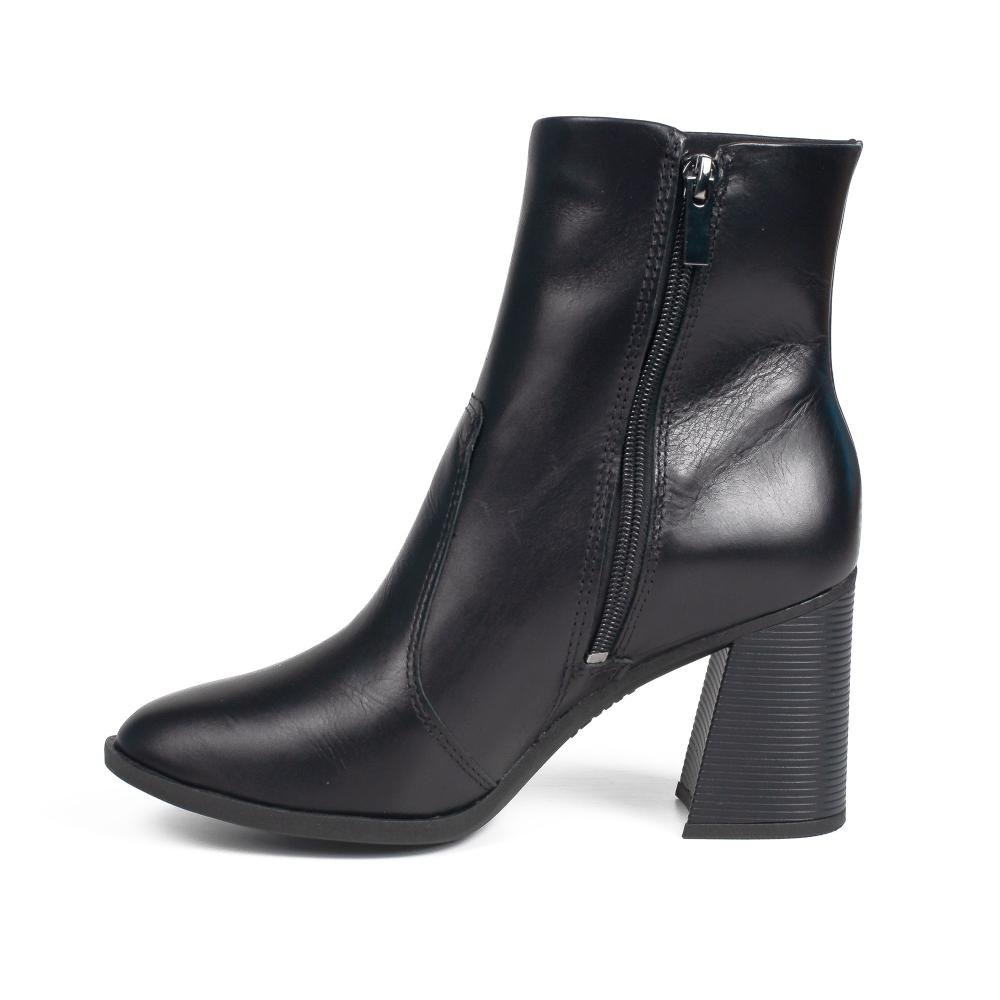 Bota Tanara Em Couro de Cano Curto Feminina T9571 Preto 5