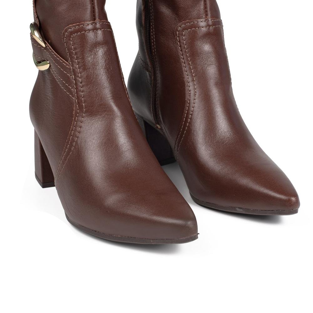 Bota Tanara Em Couro de Cano Longo Feminina T9553 Marrom 6