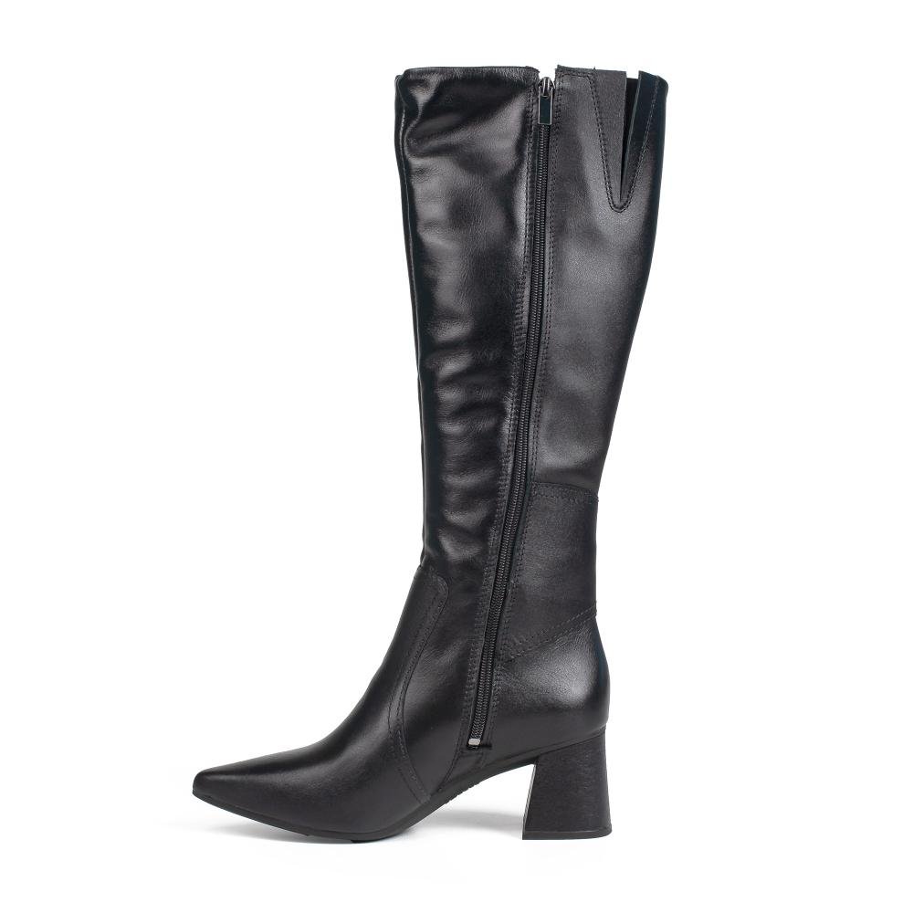Bota Tanara Em Couro de Cano Longo Feminina T9553 Preto 4