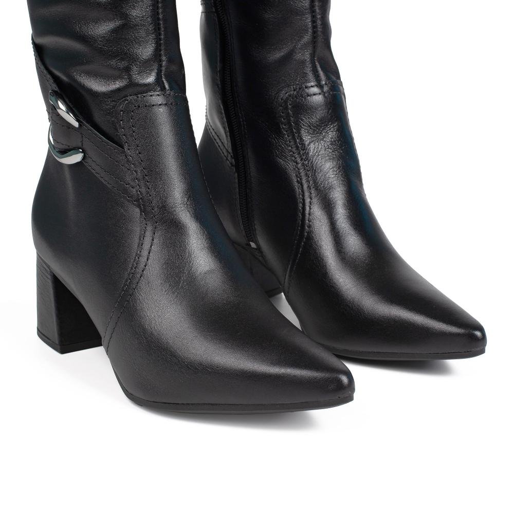 Bota Tanara Em Couro de Cano Longo Feminina T9553 Preto 6