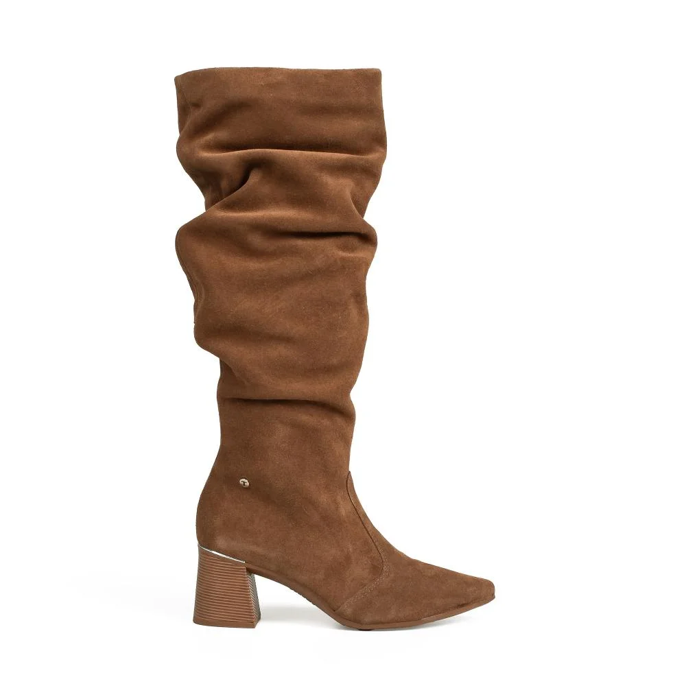 Bota Tanara Em Couro de Cano Longo Feminina T9551 Marrom 4