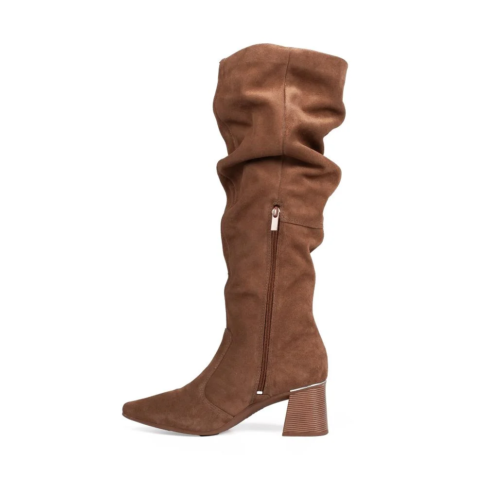 Bota Tanara Em Couro de Cano Longo Feminina T9551 Marrom 5
