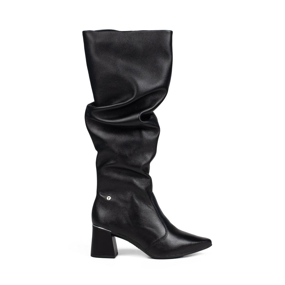 Bota Tanara Em Couro de Cano Longo Feminina T9551 Preto 3