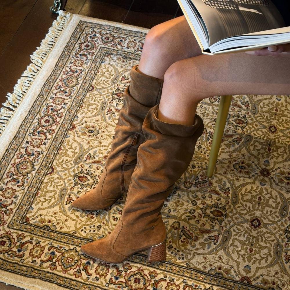 Bota Tanara Em Couro de Cano Longo Feminina T9551 Marrom 2