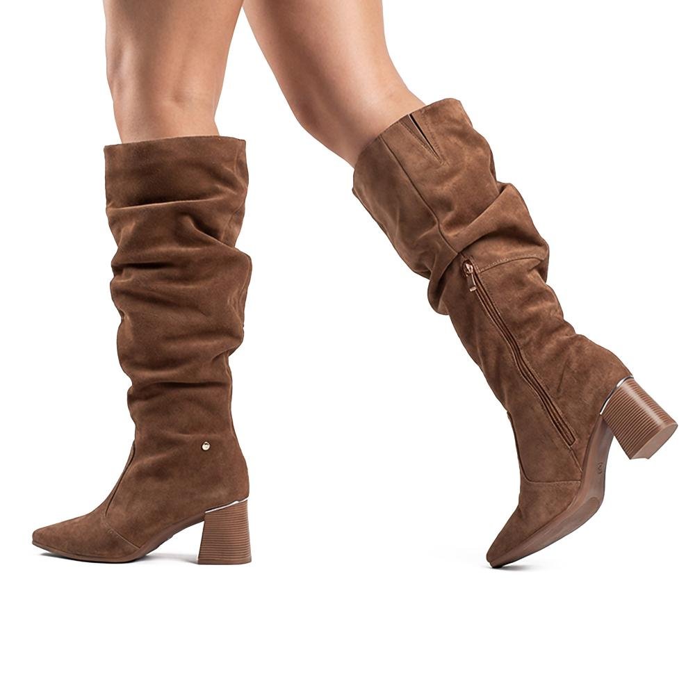 Bota Tanara Em Couro de Cano Longo Feminina T9551 Marrom 3