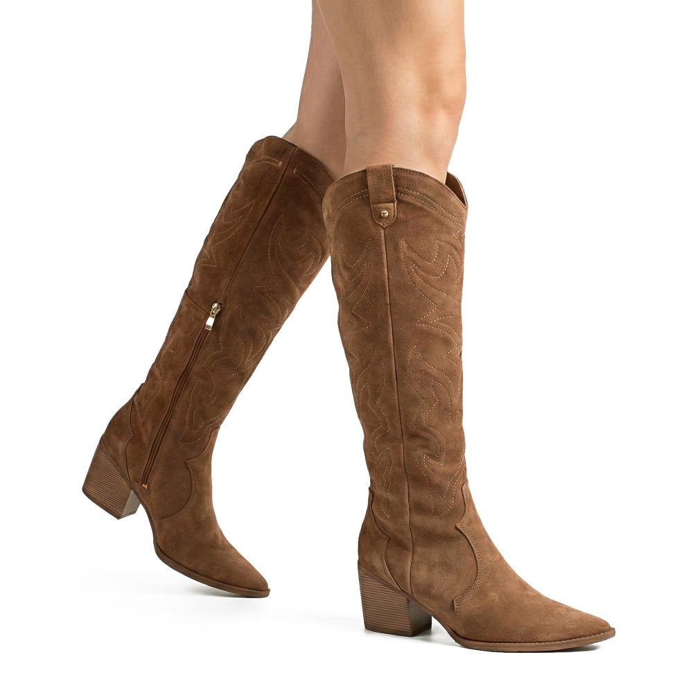 Bota Tanara Western Em Couro Feminina T9631 Marrom 2