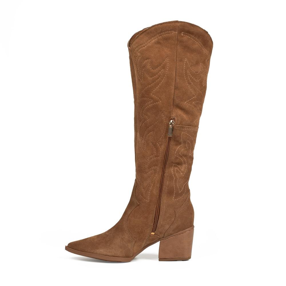 Bota Tanara Western Em Couro Feminina T9631 Marrom 4