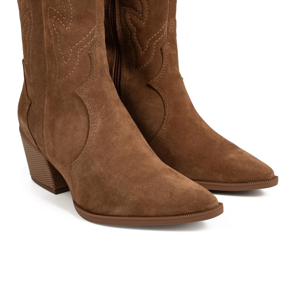 Bota Tanara Western Em Couro Feminina T9631 Marrom 6