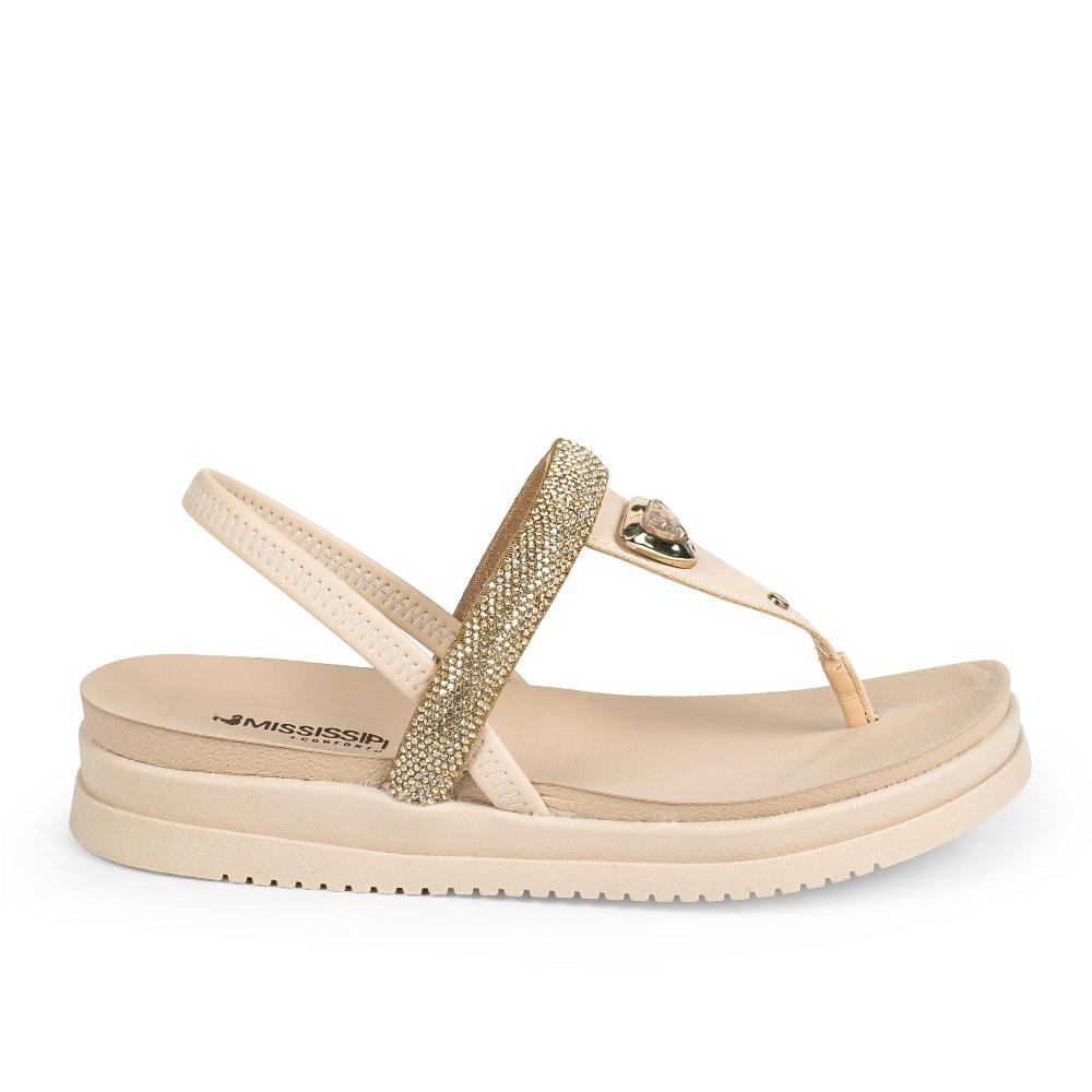 Sandália Mississipi Flatform Feminina J1491 Bege 3