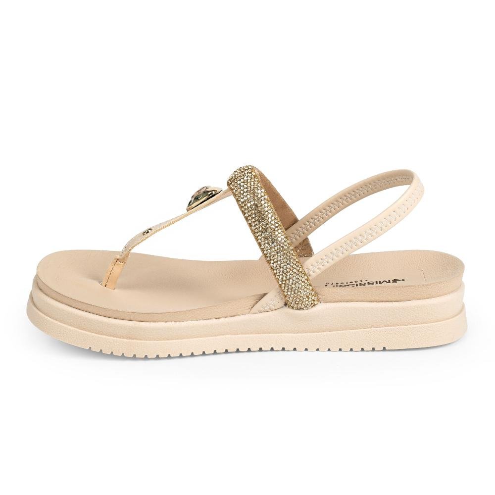 Sandália Mississipi Flatform Feminina J1491 Bege 4