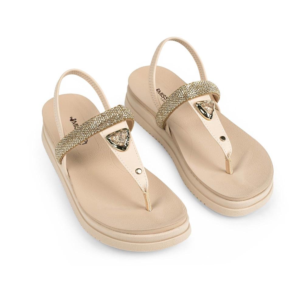 Sandália Mississipi Flatform Feminina J1491 Bege 6