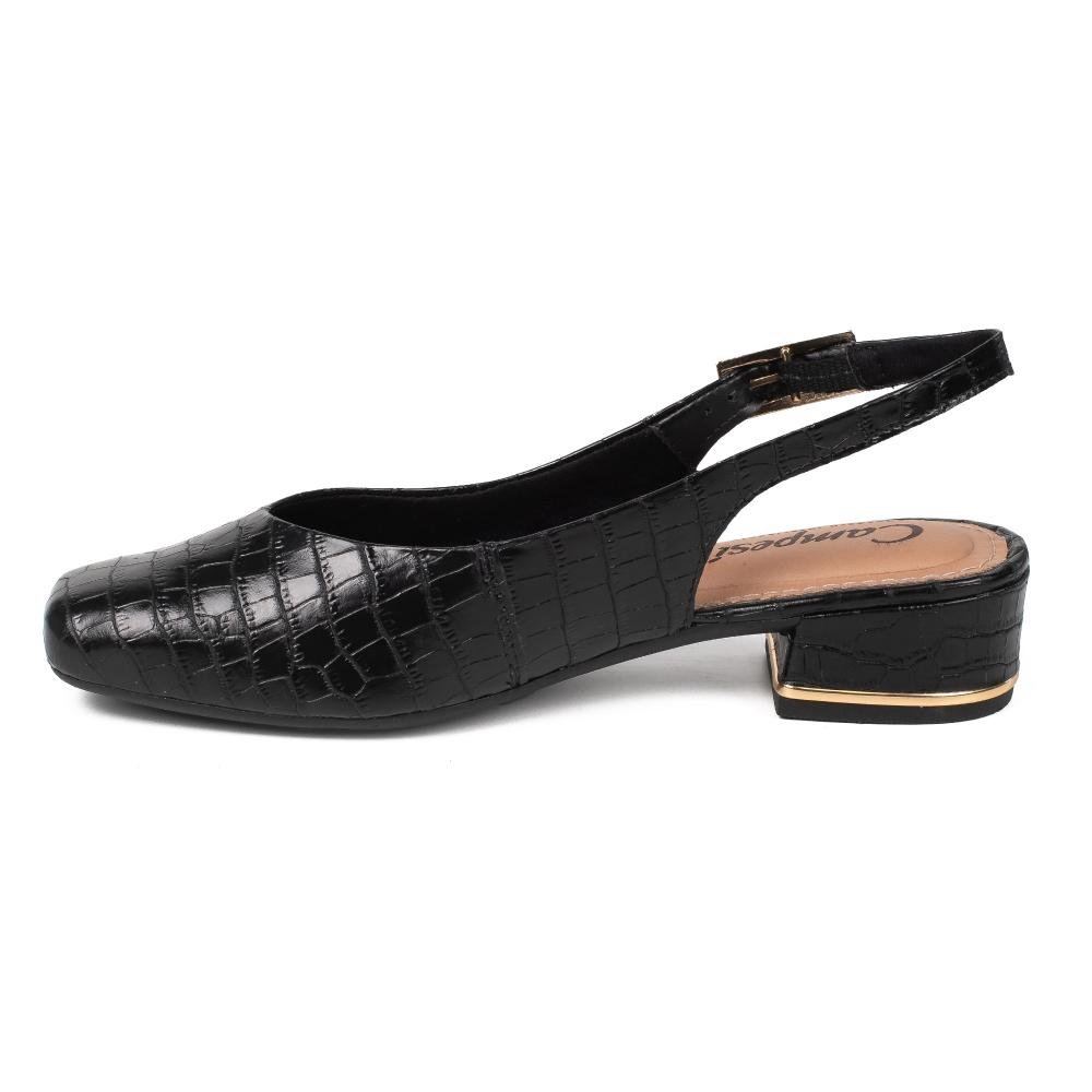 Sapato Campesí de Salto Bloco Feminino CP914 Preto 4