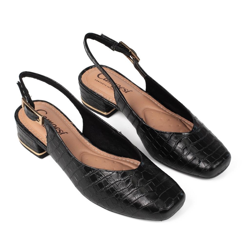 Sapato Campesí de Salto Bloco Feminino CP914 Preto 6