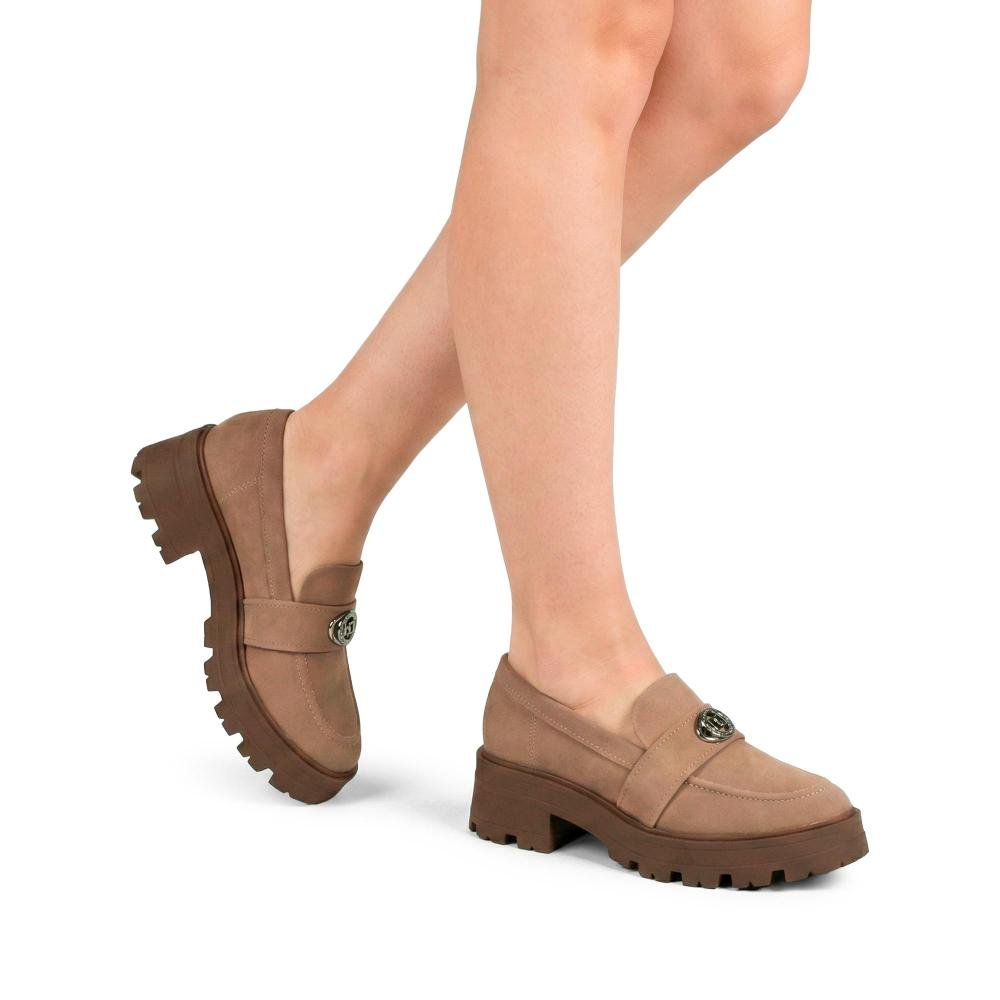 Sapato Dakota Loafer Tratorado Feminino D2631 Marrom Claro 2