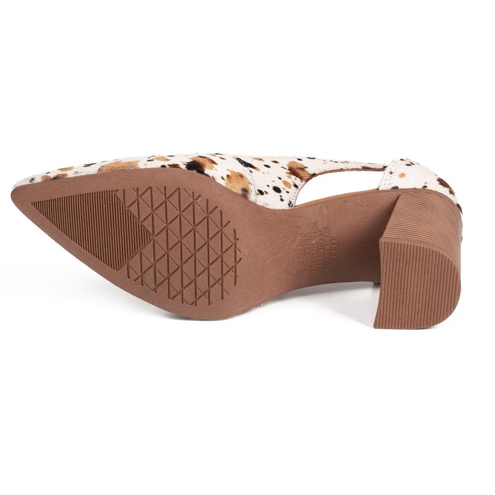 Scarpin Tanara Em Couro de Salto Bloco Feminino T9521 Animal Print 6