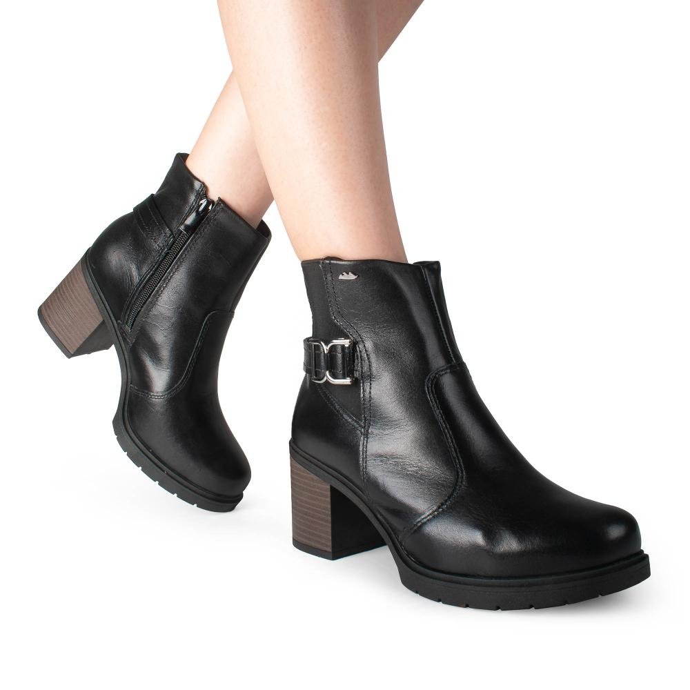 Bota Dakota de Cano Curto Em Couro Feminina D2431 Preto 2