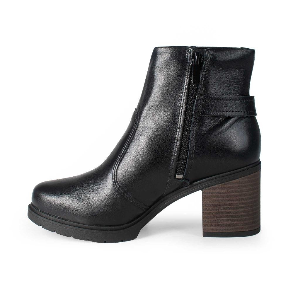 Bota Dakota de Cano Curto Em Couro Feminina D2431 Preto 4