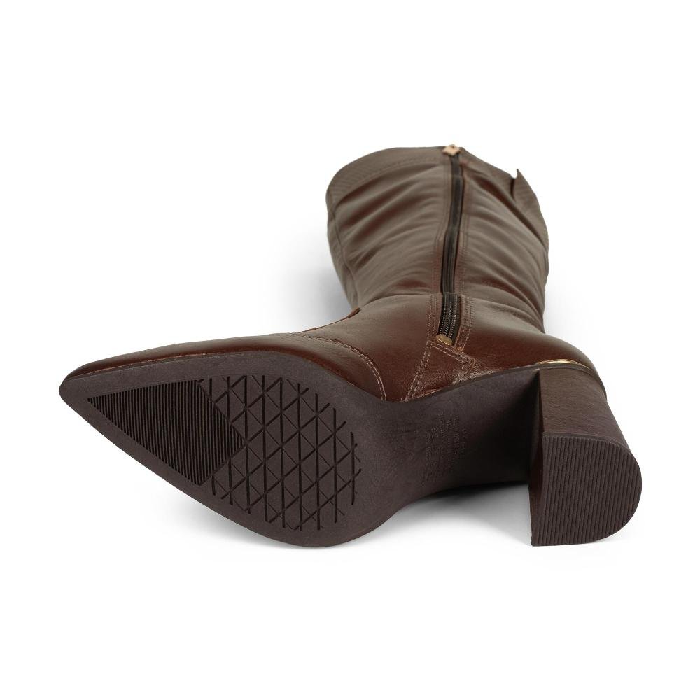 Bota Tanara Em Couro de Cano Longo Feminina T9564 Marrom 5