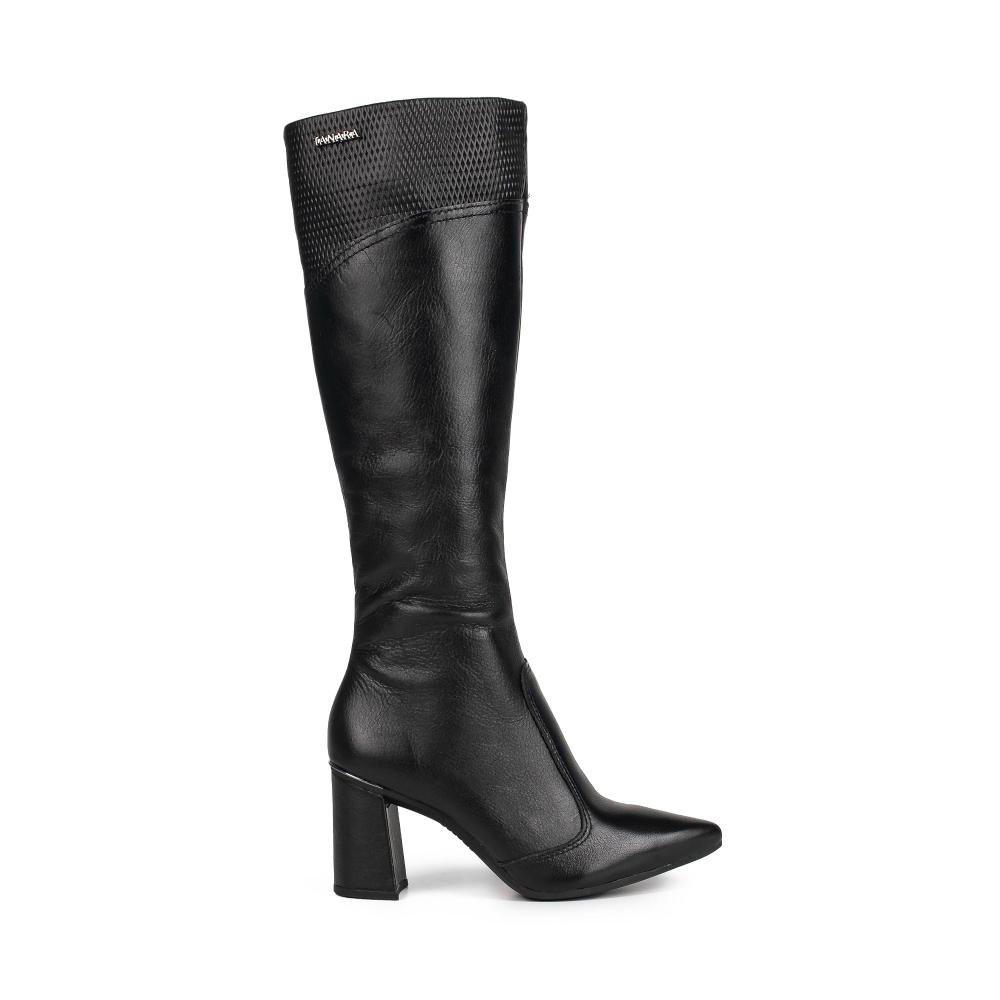 Bota Tanara Em Couro de Cano Longo Feminina T9564 Preto 3