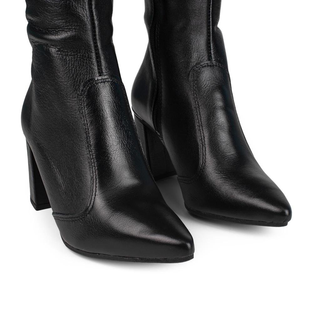 Bota Tanara Em Couro de Cano Longo Feminina T9564 Preto 6