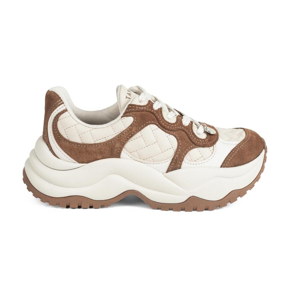 Dad Sneaker Tanara Feminino T9471 Off White/Marrom 2