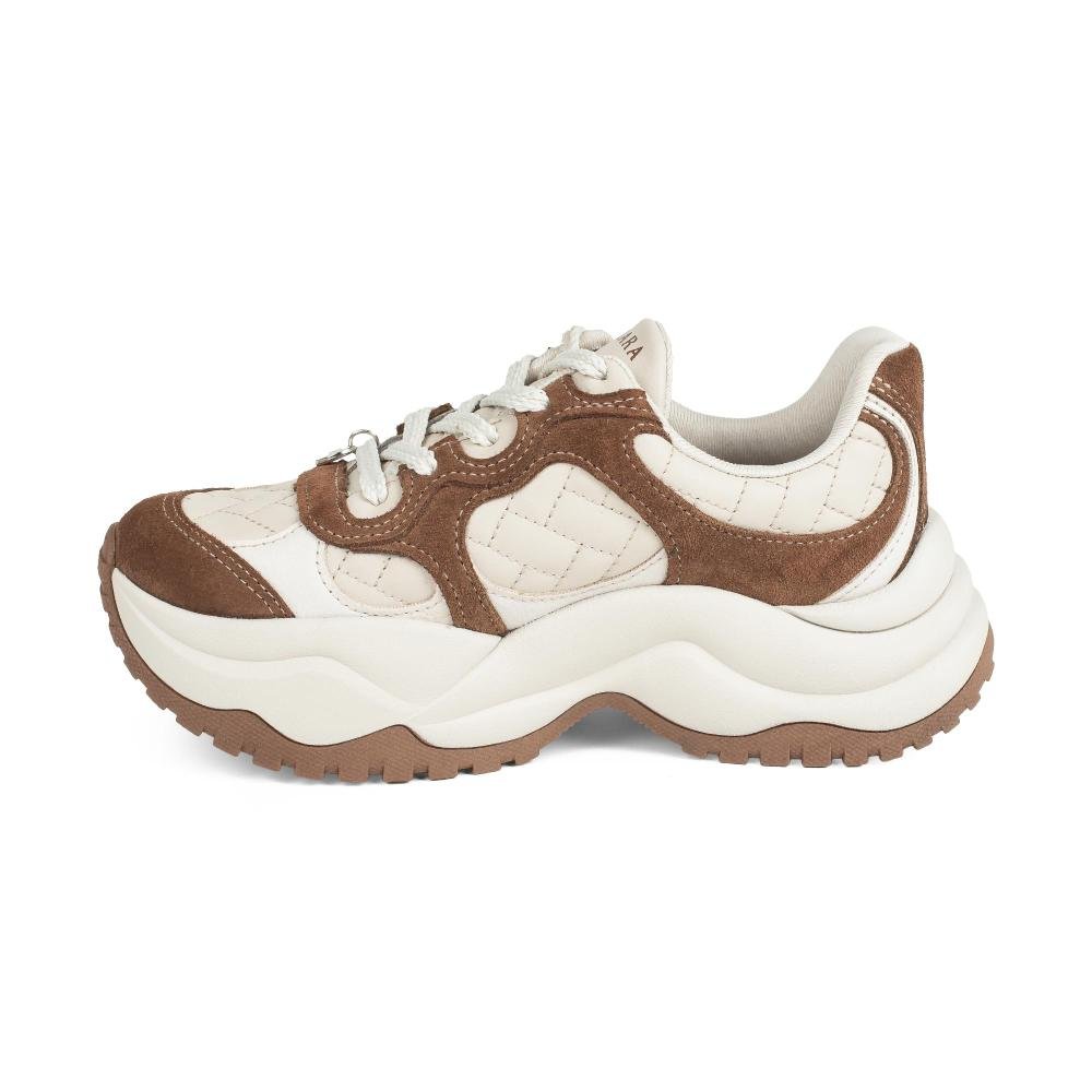 Dad Sneaker Tanara Feminino T9471 Off White/Marrom 3