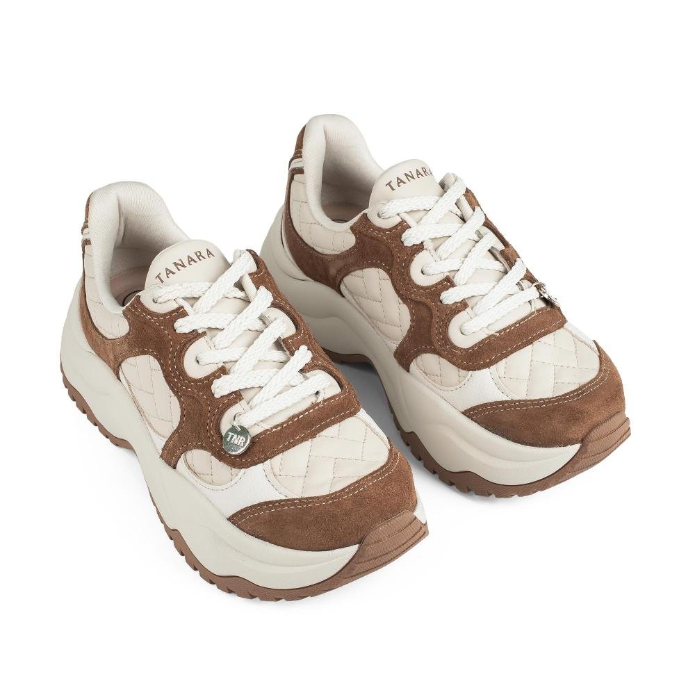 Dad Sneaker Tanara Feminino T9471 Off White/Marrom 5