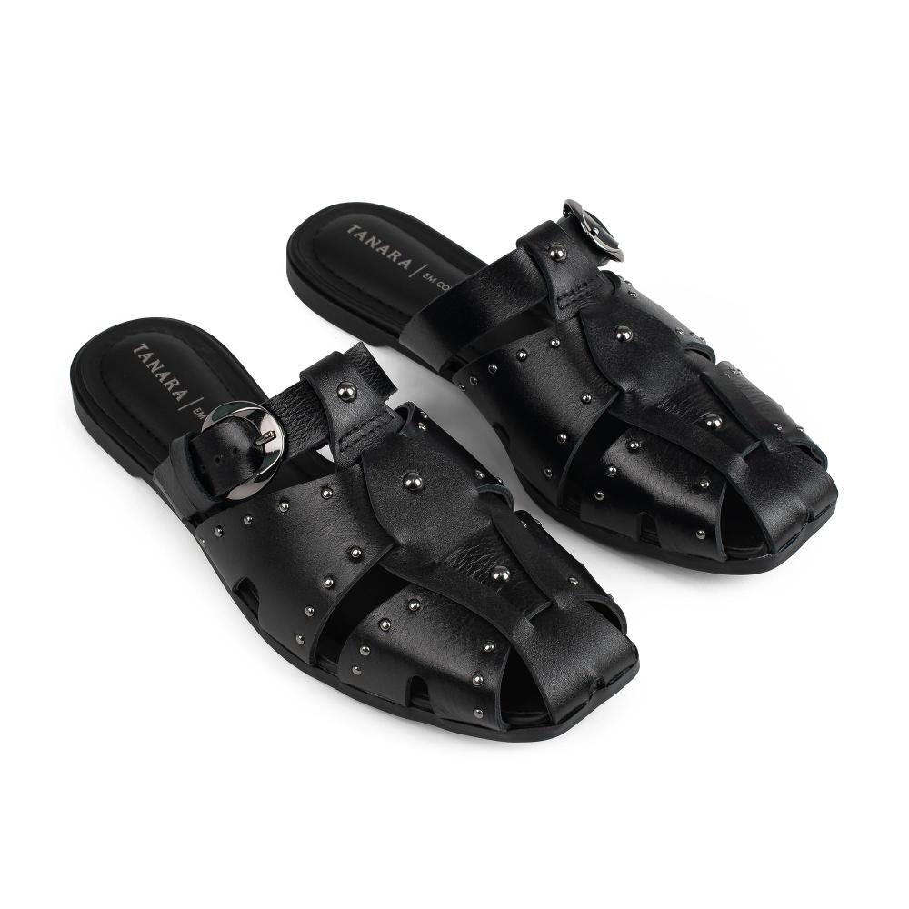 Mule Tanara Em Couro Feminino T9482 Preto 6