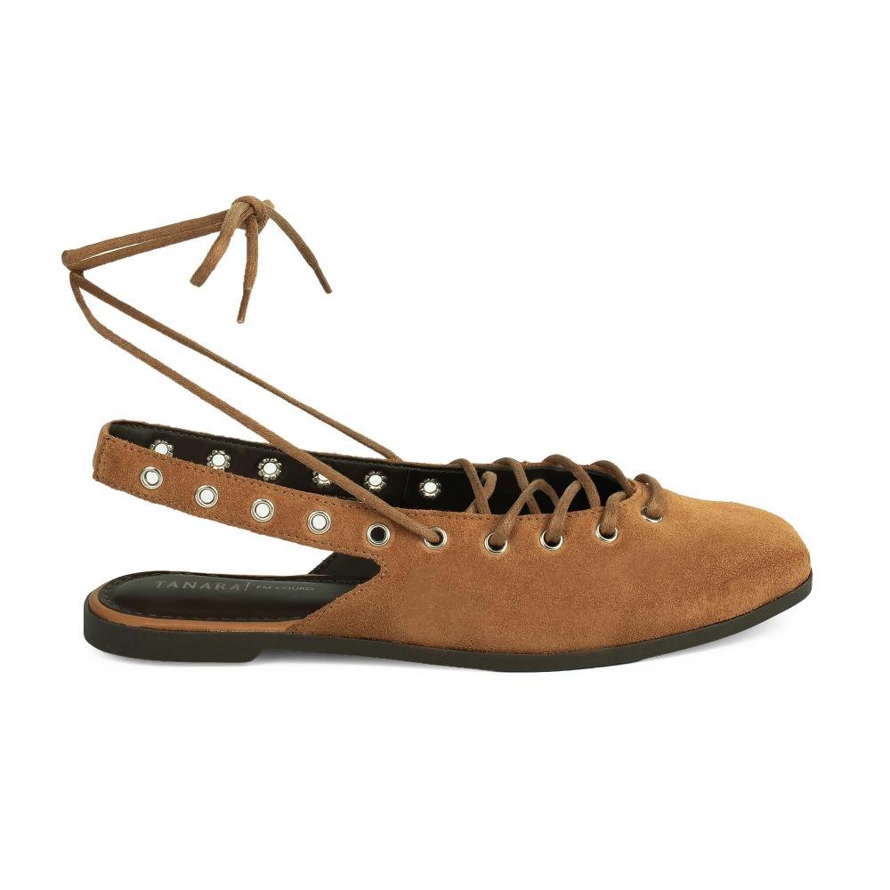 Sapatilha Tanara Em Couro Feminino T9483 Marrom 3