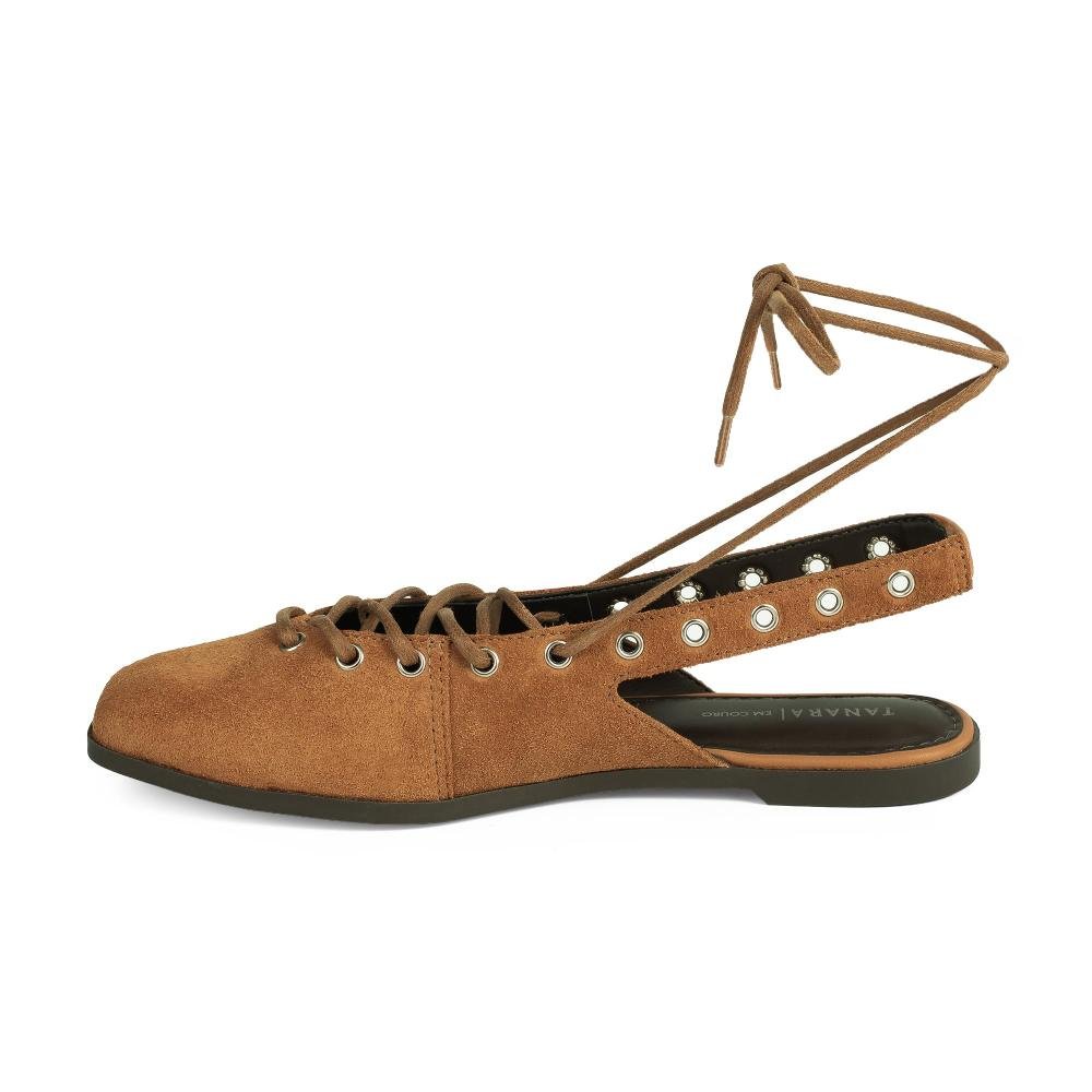 Sapatilha Tanara Em Couro Feminino T9483 Marrom 4