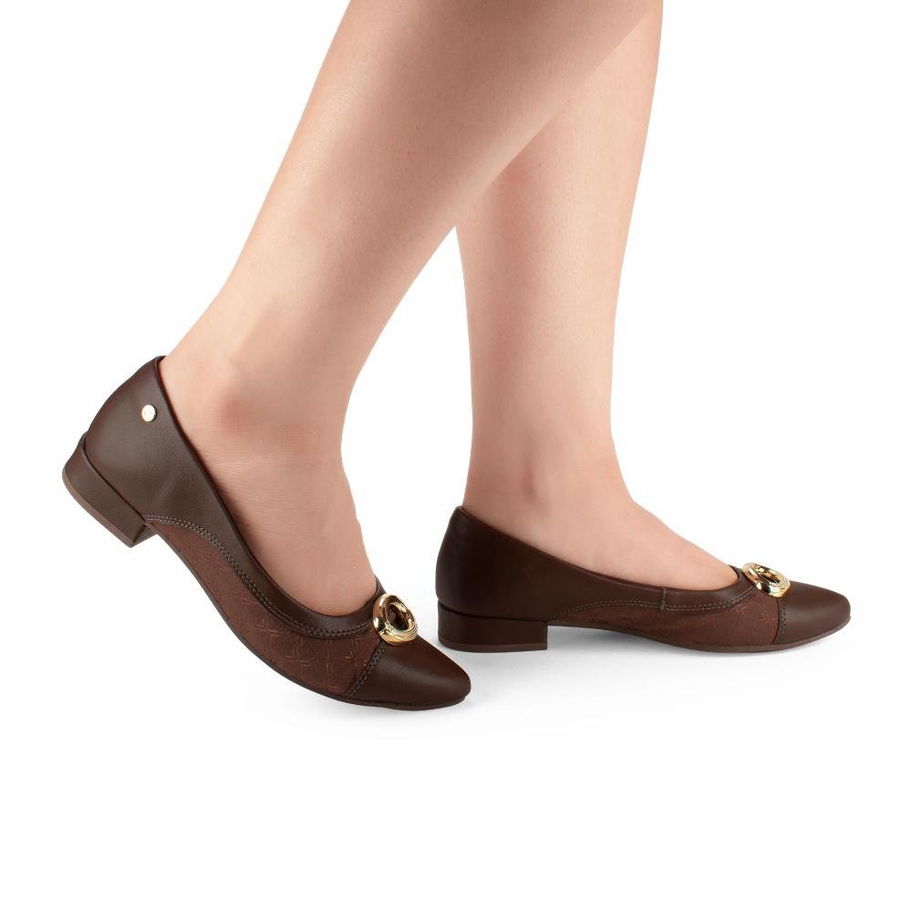 Scarpin Campesí de Salto Baixo Feminino CE491 Marrom 2