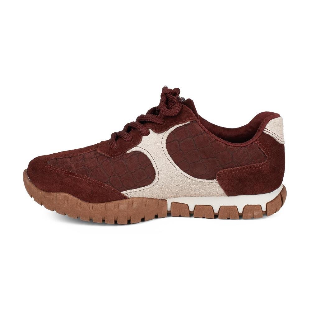 Tênis Tanara Jogging Em Couro Feminino T9462 Bordô 4
