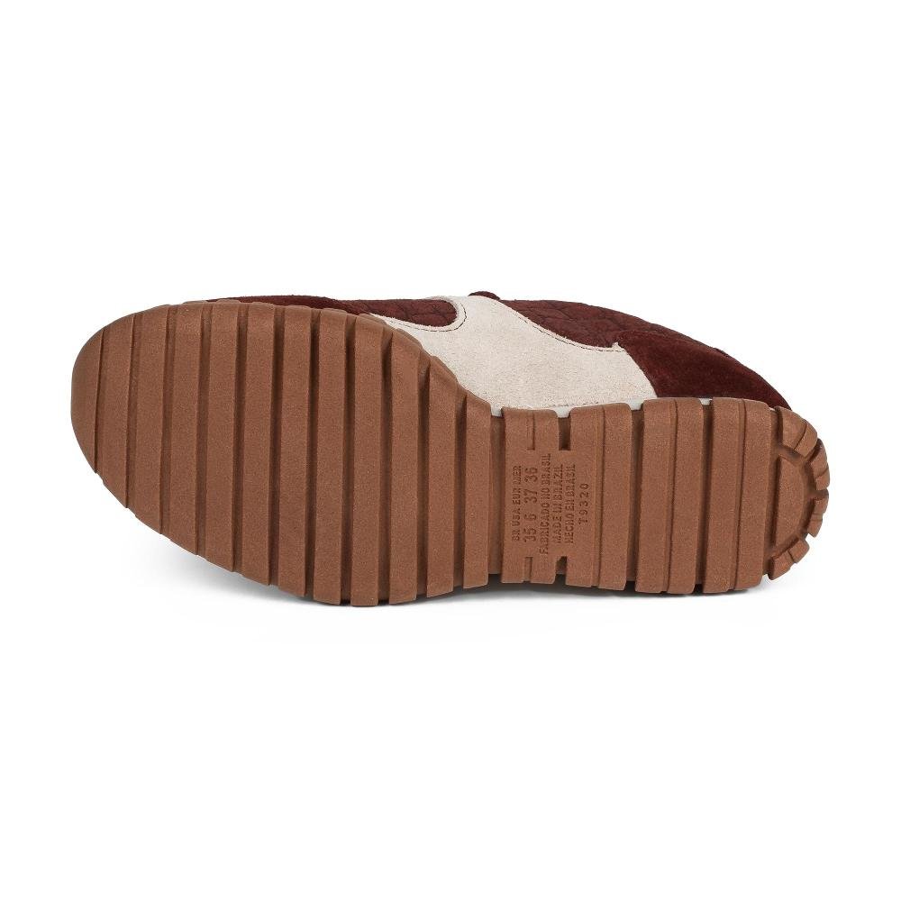Tênis Tanara Jogging Em Couro Feminino T9462 Bordô 5