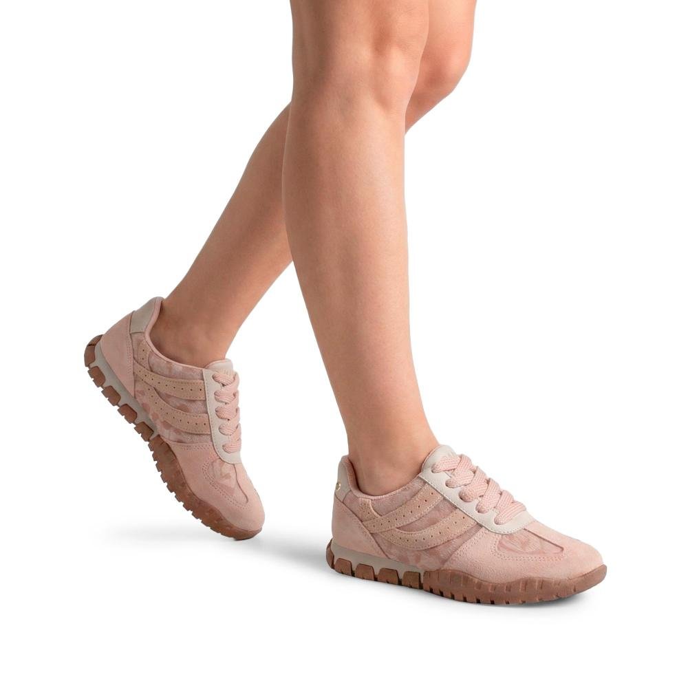 Tênis Tanara Jogging Em Couro Feminino T9463 Rosa 2