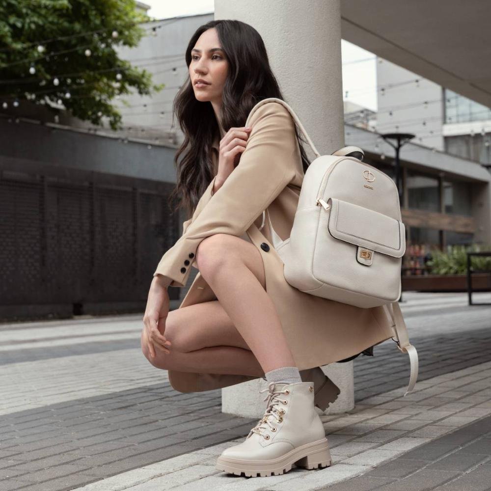 Bota Coturno Dakota Tratorada Feminina D2562 Bege 2