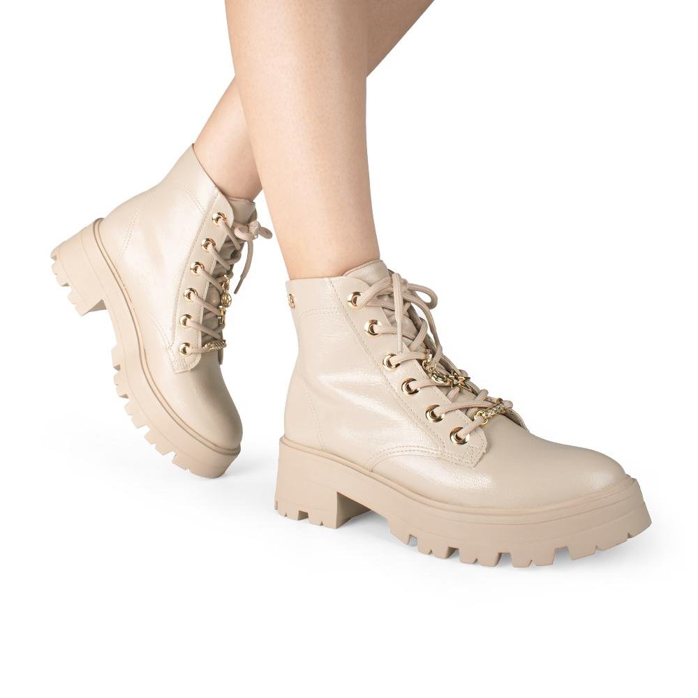 Bota Coturno Dakota Tratorada Feminina D2562 Bege 3