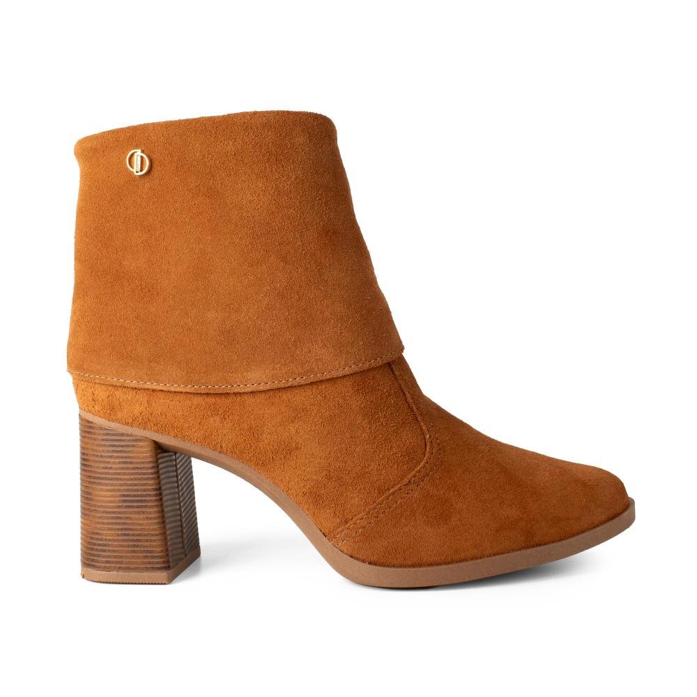 Bota Dakota de Cano Curto Em Couro Feminina D2381 Caramelo 4