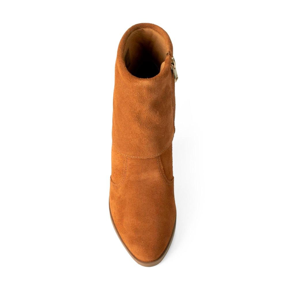 Bota Dakota de Cano Curto Em Couro Feminina D2381 Caramelo 7