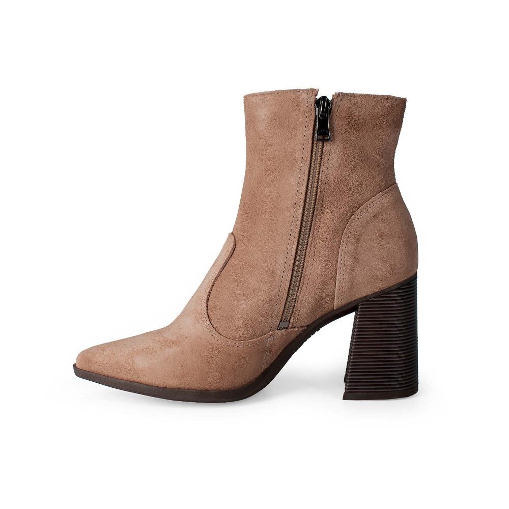 Bota Dakota de Cano Curto Em Couro Feminina D2462 Marrom Claro 4